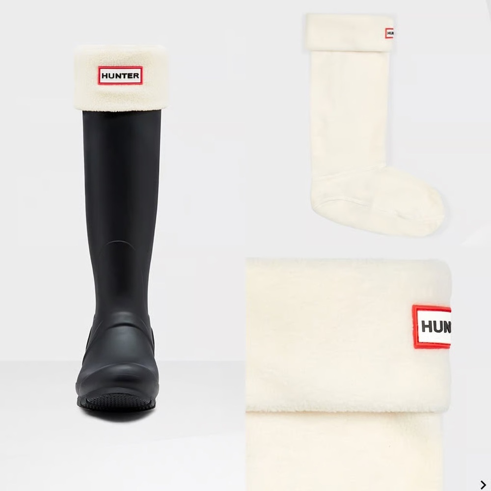 Hunter Cream super soft Fleece Boot socks
